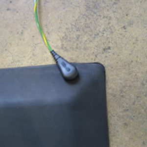 Static safe mat that has been connected to esd outlet